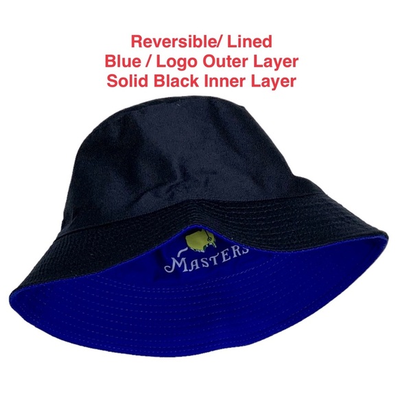Bucket Hat Reversible Masters Golf Cotton Twill Sun Protect Blue Adult One Size - Picture 2 of 12